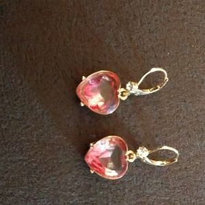 Betsey Johnson pink heart earrings